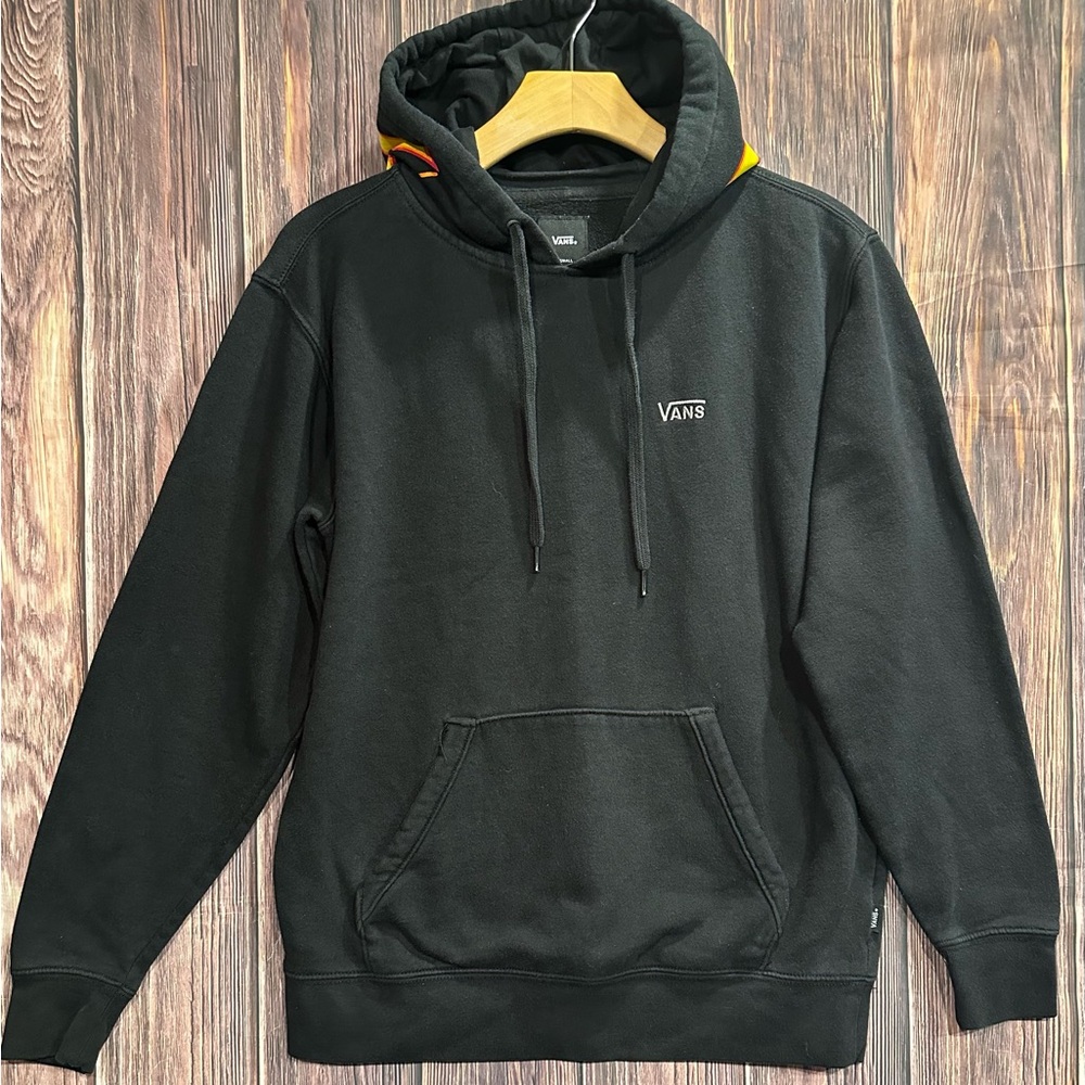 Vans Black Hoodie with Orange Accents - Men’s Size Small